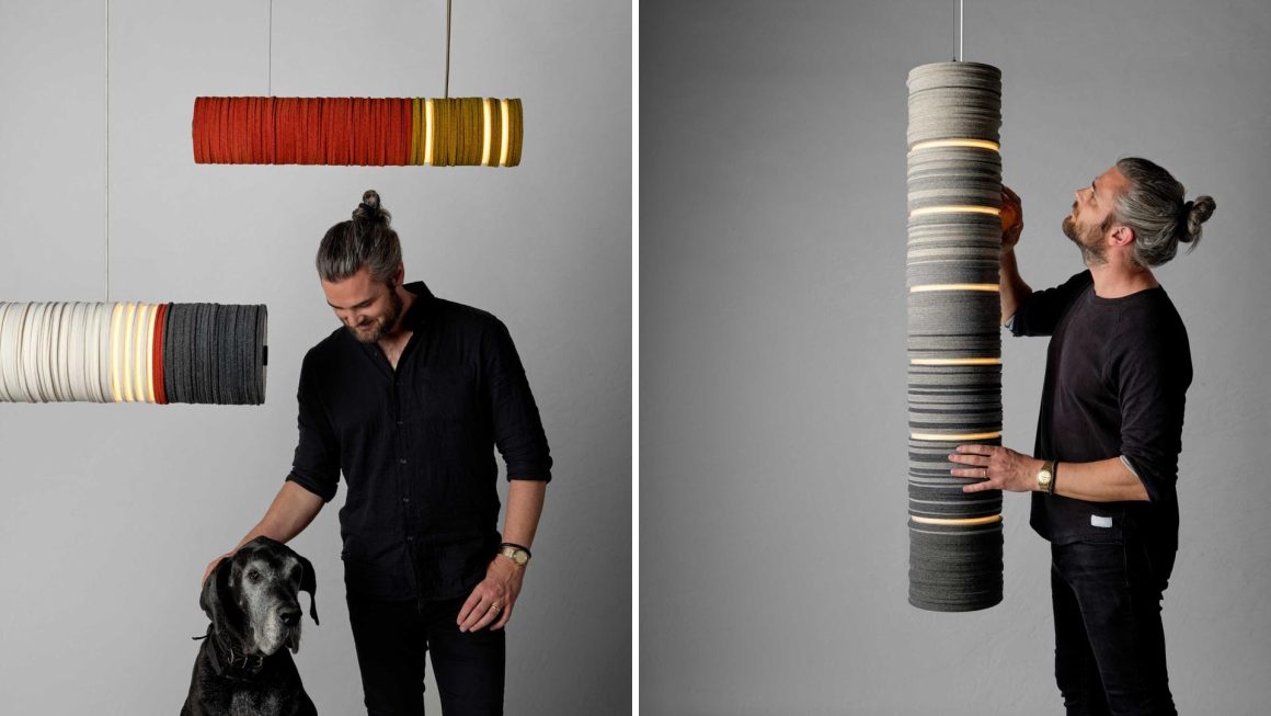 This Lighting Collection Is Made With Upcycled Felt And Aluminum