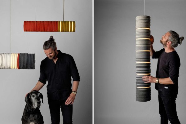 This Lighting Collection Is Made With Upcycled Felt And Aluminum