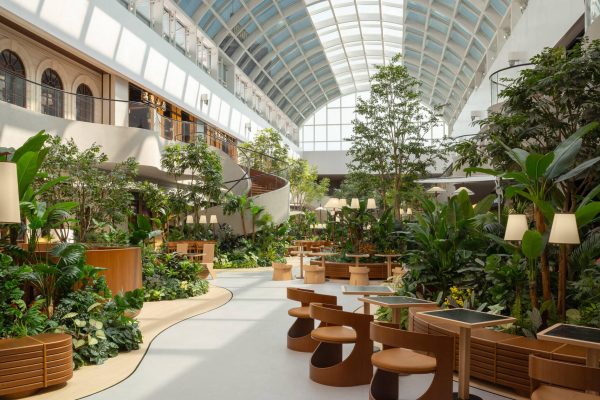 Step Inside This Indoor Garden Dining Plaza Filled With Plants And Pathways